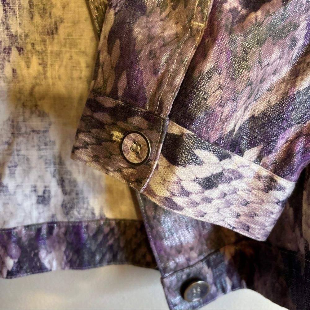 Chico's Purple and Silver Patterned Jacket - Picture 6 of 10
